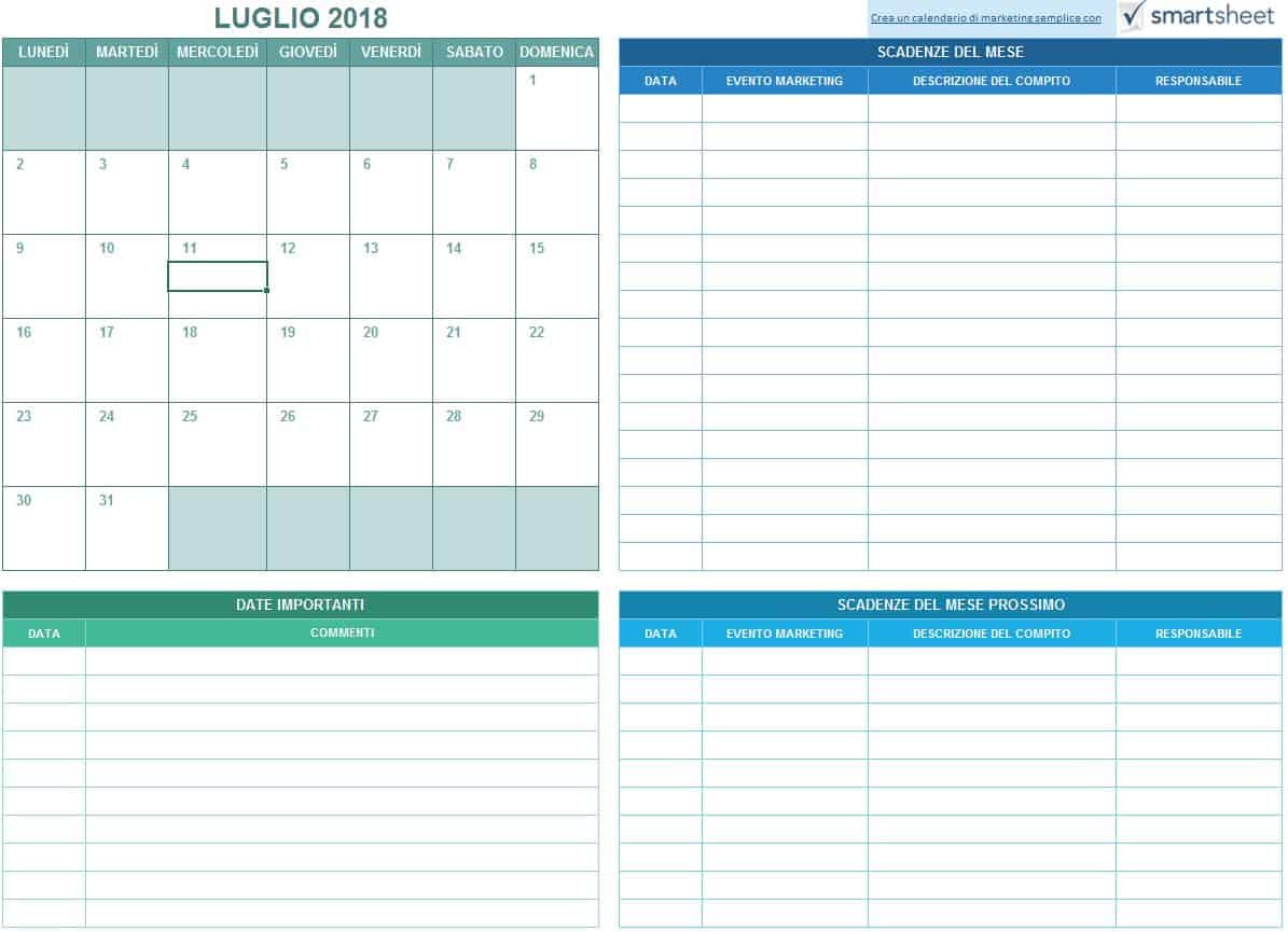 CALENDARIO DI MARKETING 