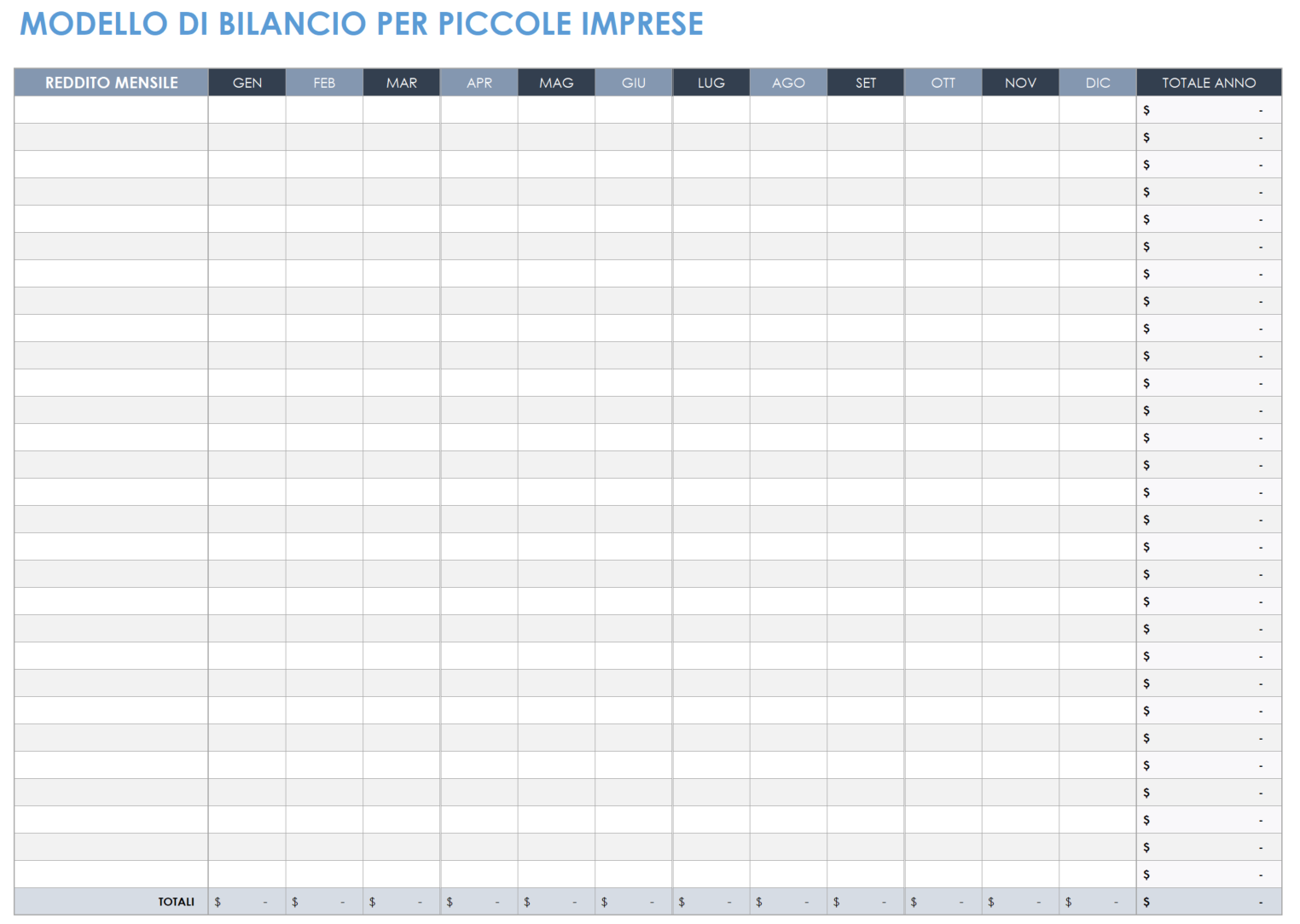 Bilancio delle piccole imprese