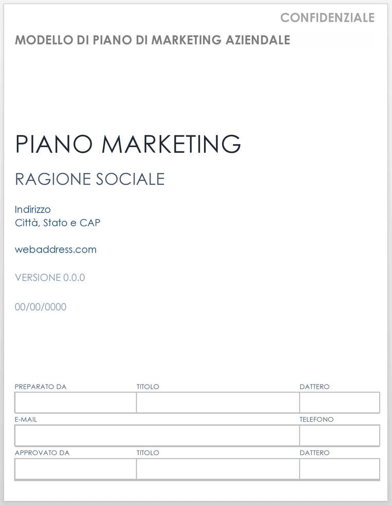 Piano di marketing aziendale