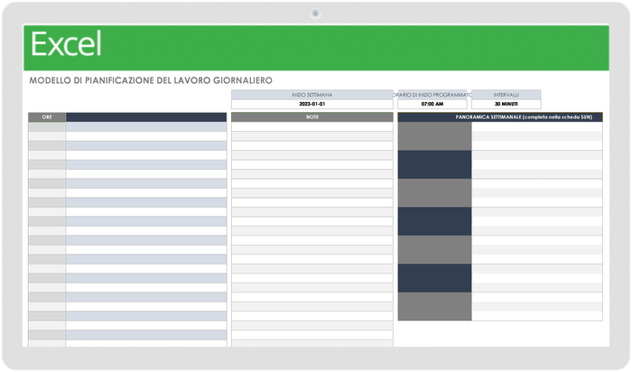 Daily Work Schedule - Italian 