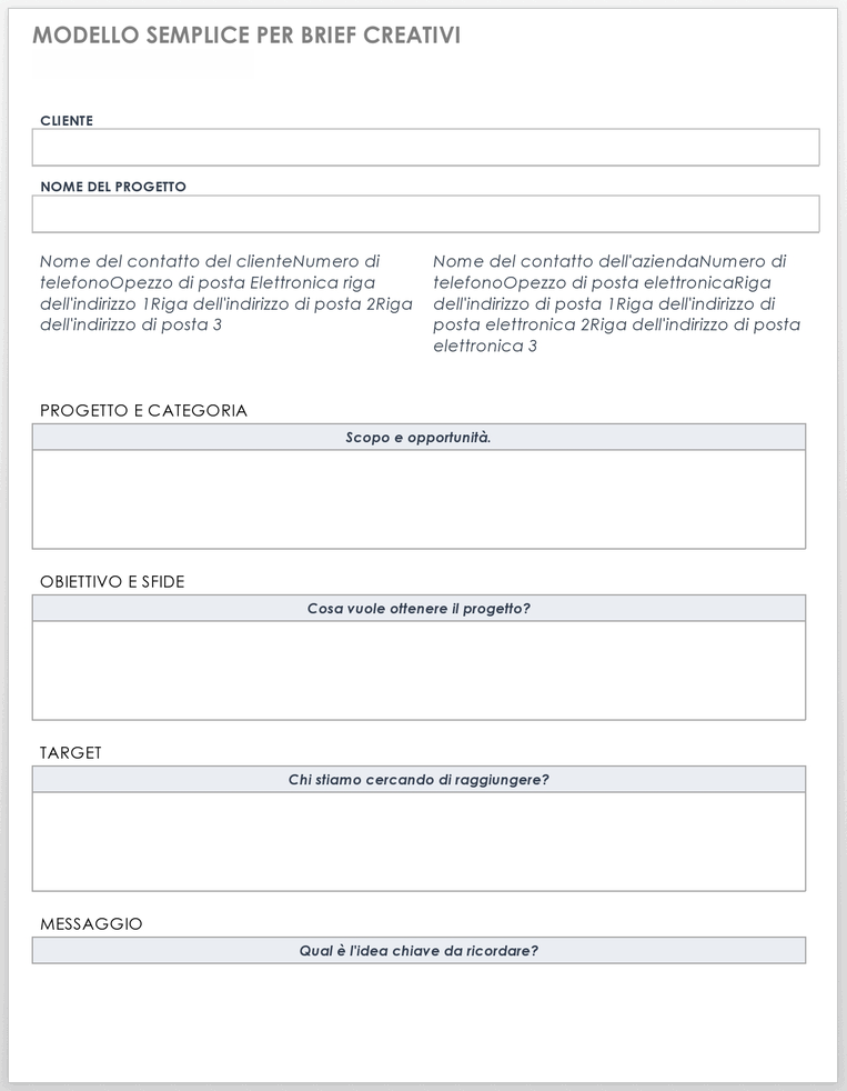 Simple Creative Brief Template 37169 - IT 